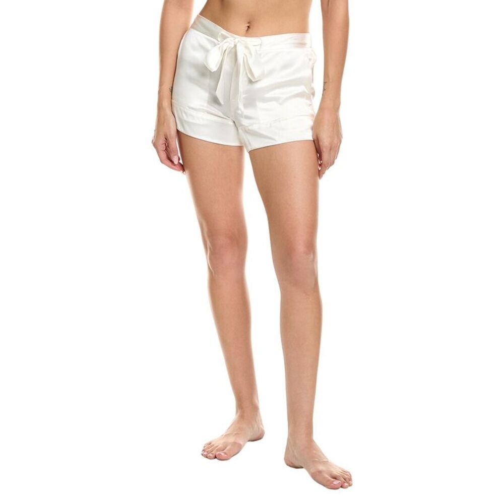 Kiki De Montparnasse Womens  Kiki Silk Lounge Tie Up Short, Ivory